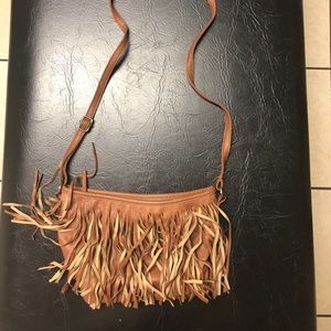 Brown fringe purse